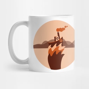 Wavey ocean ship - aesthetic Mug